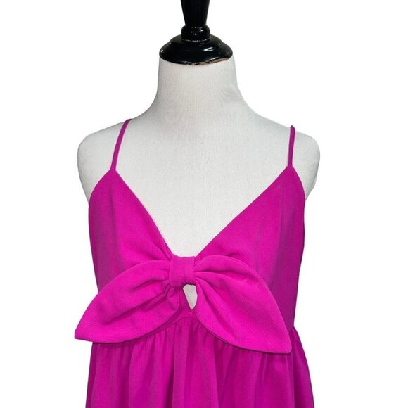 Perfectly Priscilla Women's M Medium Cocktail Mini Dress Spaghetti Straps Bow - Picture 2 of 7